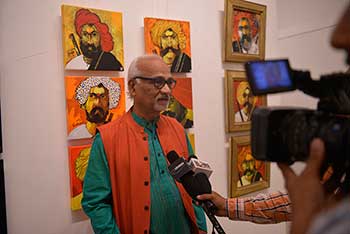 Raosaheb Gurav at the inauguration - 26th February 2014,  Jehangir Art Gallery, Mumbai.